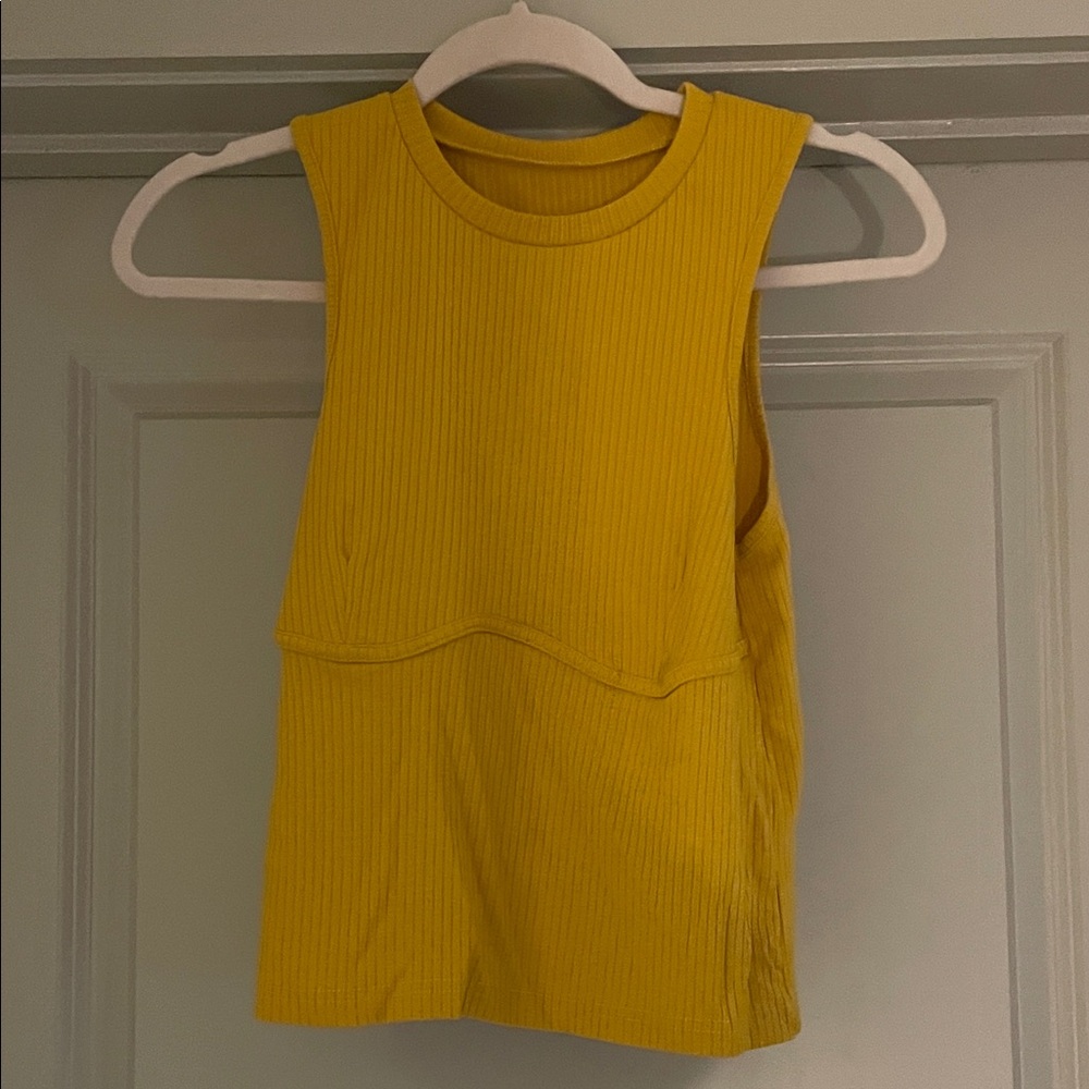 Yellow Sleeveless Ribbed Top